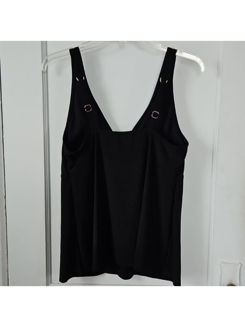 Black Swim Tankini Top with Gold Embellishments - Picture 3 of 6